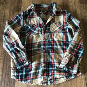 Boys Arizona Jeans Plaid Flannel Shirt Size 5